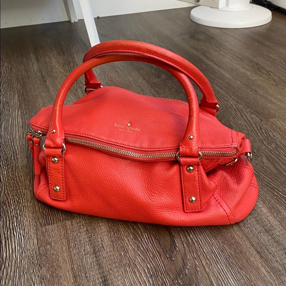 Kate Spade Leslie Cobble hill  bright Coral Satchel